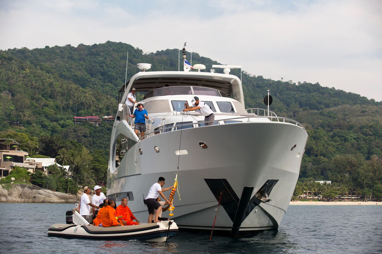 monks arrive to do blessing of the fleet at ASR