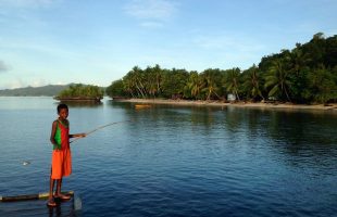 Raja Ampat boy fishing